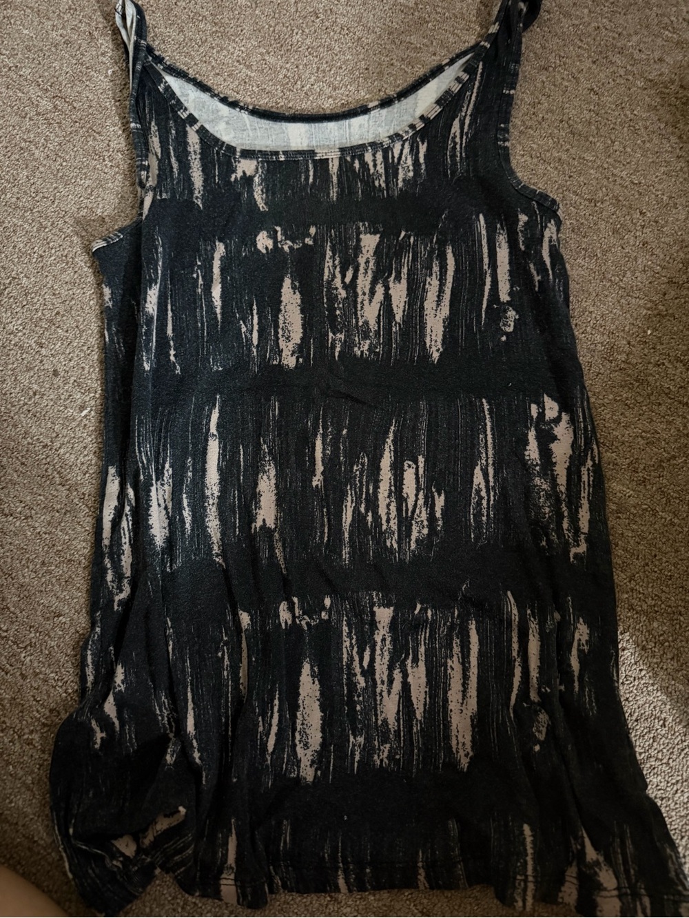 Sheer Black & Nude Brushstroke Tank Top